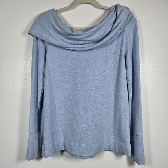 Lilly Pulitzer Belinda Light Blue Long Sleeve Cowl Neck Pullover Top Size Small - Picture 11 of 15